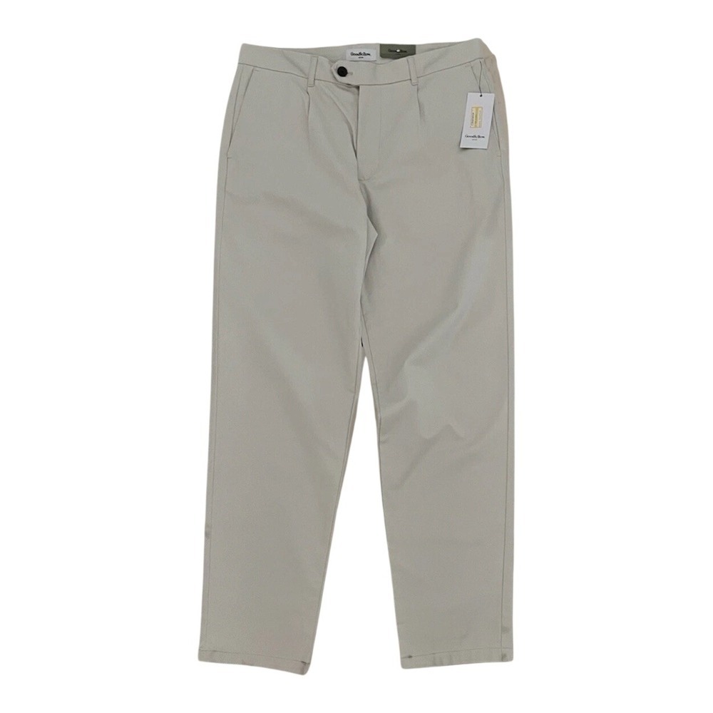 Goodfellow & Co Mens Pleated Trouser Slim Tapered Leg Khaki Stone 32x32 NWT